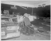 Automobile accident at drive in